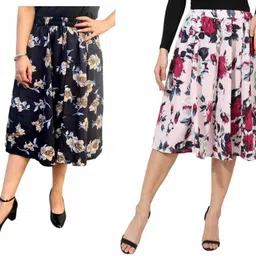 maiyyaa collection Women Printed A-line Multicolor Skirt-picture-18