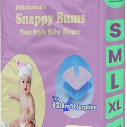 mokshamed Pant Style Baby Diapers 50 Pcs | S to XXL | Overnight Rash-Free & Anti-Rash - S-picture-39