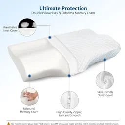araami memory foam shoulder, back, spine, nor neck pain Memory Foam Solid Sleeping Pillow Pack of 1 image 3