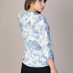 v-mart Women Regular Fit Printed Spread Collar Casual Shirt image 3