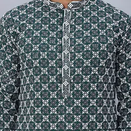 jompers Men Printed Viscose Rayon Straight Kurta image 4