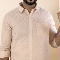 ramraj cotton Men Silk Blend Shirt Dhoti Set image 4