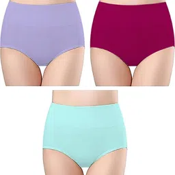 renowned Pack of 3 Women Hipster Purple, Maroon, Light Green Panty-picture-12