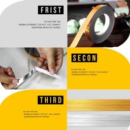 trendbit Tile Gap Filler Tape | Self-Adhesive Sticker Tape Waterproof | Home Tile Sticker Gap Sealing Tape Strip | Tile Decoration Tape For Floor And Wall | (1cm x 50m, Gold) image 2