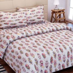 sej by nisha gupta Brown Floral 144 TC Cotton Queen Sized Bed Sheets with 2 Pillow Covers-picture-15
