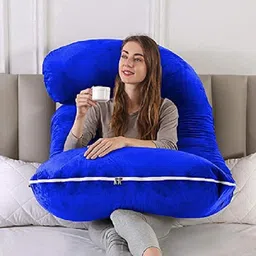 ozly ultra soft j shaped pillow Polyester Fibre, Microfibre Solid Pregnancy Pillow Pack of 1 image 4