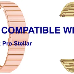 ACM WSM20H22RSGGL3866 Pack of 2 Watch Strap Adjustable Steel 22mm for Maxima Max Pro Stellar Smartwatch (Rose Gold Pink/Champagne Gold) Smart Watch Strap-picture-22
