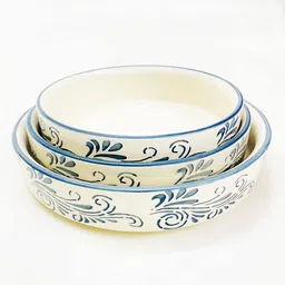 qimacplus Ceramic Mixing Bowl Salad Tray/Bowl-Dish Bowl-Salad Plate Serving Snack (5.5 inch, 6.5inch, 7.5inch) image 3