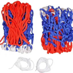 swikaar Basketball Net 2 PCS Outdoor/Indoor Net (12 Loops) (Red+White+Blue) BBN10 Basketball Net-picture-16