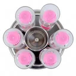 finner Glass and Spoon Set Organizer for 6 Glasses Stand for Kitchen/Home Décor (Blue) Steel, Plastic Glass Holder image 4