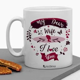 aldivo Gift My Dear Wife I Love You Printed Ceramic Coffee Mug image 3