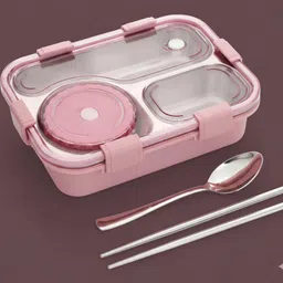 vrjk Sealed Leak Proof Stainless Steel Lunch Box For Kid's, office Men & Women H02 3 Containers Lunch Box-picture-28