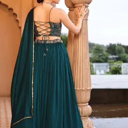 purvaja Embroidered Semi Stitched Lehenga Choli image 2