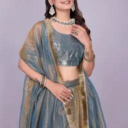 kv fashion Solid Semi Stitched Lehenga Choli image 5