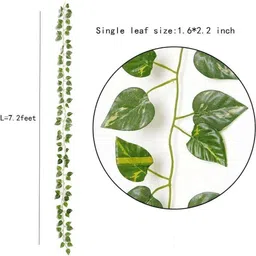 yumun 8ft Set of 2 Artificial Money Plant vine | Home|wall Hanging|Garden|Decoration Artificial Plant image 3