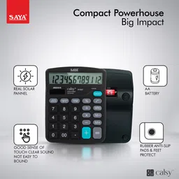 saya Desktop Calculator | 112 Steps Check |Dual Power | Large Buttons |Auto Power Off M+, M-, MRC Functions | Dual Power | Large Button Layout | Office & School Use Basic Calculator image 3