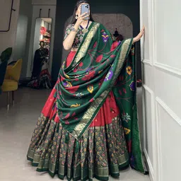 aika Floral Print Semi Stitched Lehenga Choli image 3