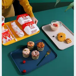 besillia Wheat Straw Dinner Trays Set - Unbreakable, Dishwasher Safe - Ideal for Kitchen Tray image 4