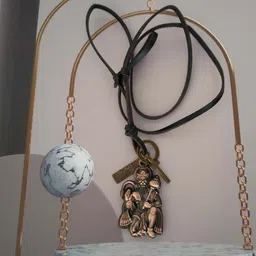 shiv jagdamba Religious Mens Jewellery Shree HanumanAdjustable Leather Chain Rhodium Alloy, Metal, Leather Pendant image 2