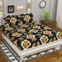 vas collections 144 TC Microfiber Double Abstract Flat Bedsheet-picture-26