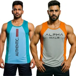 dashzone Pack of 2 Men’s Workout Sando – Quick Dry Polyester Fabric Men Vest-picture-19