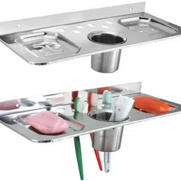salonica Bathroom Heavy shelves Set of 2 PCs Stainless Steel Wall Shelf-picture-35