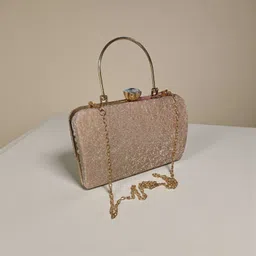 ms collections Casual Gold Clutch image 2