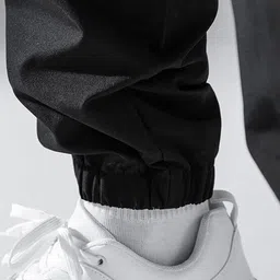 sunbeauty Pack of 2 Men Slim Fit Black Cotton Blend Trousers image 4