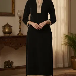 ethniqu Women Velvet Kurta Pant Set-picture-13