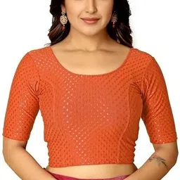 pt priyanka textiles Round Neck Women Blouse image 1