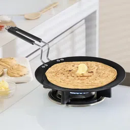 borosil 25 cm Hard Anodized Concave Tawa, Even Heat Distribution Tawa 25 cm diameter image 1