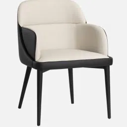 casacraft from pepperfry Zentra Leatheratte Arm Chair in Off White Colour image 3