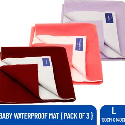 weewish Waterproof - Cotton, Fleece Dry Sheet - Reusable & Washable- (LARGE) - Pack of 3 image 1