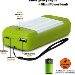 vr bright lite Usb Mobile Power Bank Cum 21 Led Rechargeable 4 hrs Lantern Emergency Light image 3