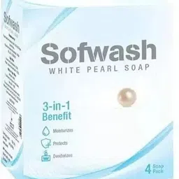 Sofwash White Pearl Bathing Soap (4 X 75G ) 3 IN1 Each-image-0