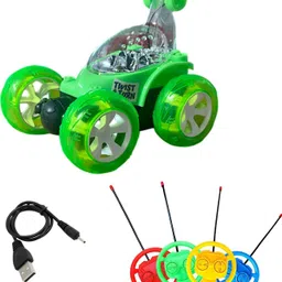 magic moments 360° Rotating Remote Control Stunt Car 9802 with Rechargeable Battery image 1