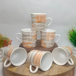 hoshita Pack of 6 Ceramic Coffee Mug for Home and Office (Multicolor, Cup Set)-picture-11
