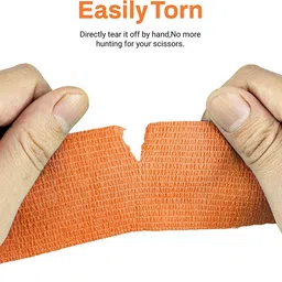 a-tape Cohesive Crepe Bandage Orange (Pack of 2) Elastic Self Adhesive (5 cm X 4.5 mtr) Crepe Bandage image 5