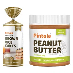 Pintola Organic Wholegrain Brown Rice Cakes (All Natural, Unsalted) (Pack of 1) + Pintola Organic Peanut Butter (Creamy) (350g)-image-11