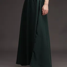 emeros Women Relaxed, Flared Dark Green Viscose Rayon Trousers image 2