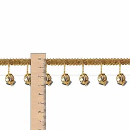 M S ZARIWALA Golden GOTA Ball Melon Beading Latkan Gota Trim Lace Border for Saree, Suit, Dupatta, Lehenga, Blouse, Dress Designing, Embellishment, Outlining, Craftworks & Decoration (9 Meters) image 3