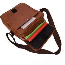 goodina Brown Men & Women Messenger Bag Shoulder Bags Travel Bag Crossbody Bags for Men Work Business - 10 Inch image 4