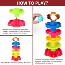 play more Drop Rolling & Swirling Tower Ramp for Baby and Toddlers 3 puzzle rattle ball image 4