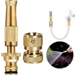 1/2 Hose Pipe For Gardening Water Pressure Booster Brass Nozzle Garden Tool Kit-image-1