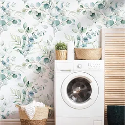 fokrim 300 cm floral green white 45x300 Self Adhesive Sticker image 5
