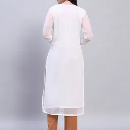 umoly Women Chikan Embroidery Georgette A-line Kurta image 2