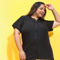 Casual Regular Sleeves Solid Women Black Top-image-20