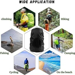 GRILAX Waterproof Cover123 Bag Cover Waterproof 40L 50L to Rain Cover Waterproof Laptop Bag Cover, School Bag Cover, Trekking Bag Cover, Luggage Bag Cover image 3
