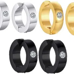 vien Fashion Punk Non-Piercing Ear men's jewelry Earring) Stainless Steel Clip-on Earring For Boys Crystal Stainless Steel Clip-on Earring Metal Clip-on Earring-picture-23