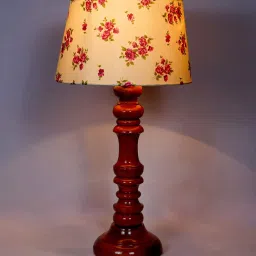 Regis Pink & White Fabric Shade Night Lamp With Wood Base By BrightDaisy image 4